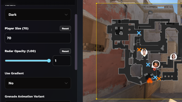 HUD Composer radar customization for CS2 overlays