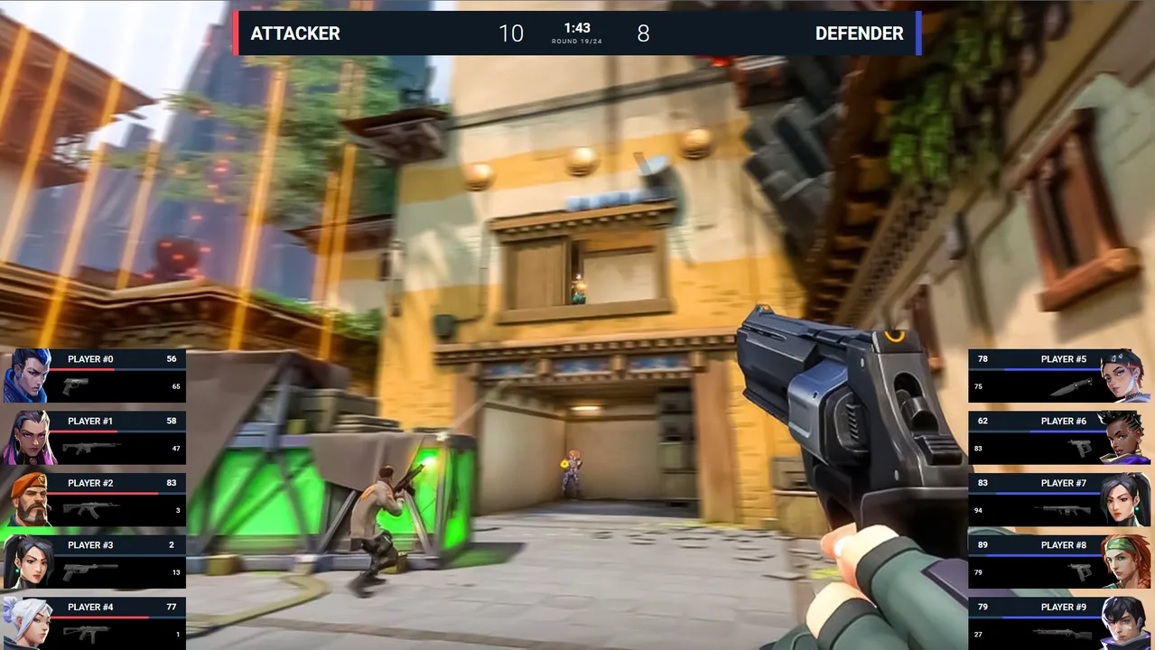 Open-source Valorant HUD broadcast preview